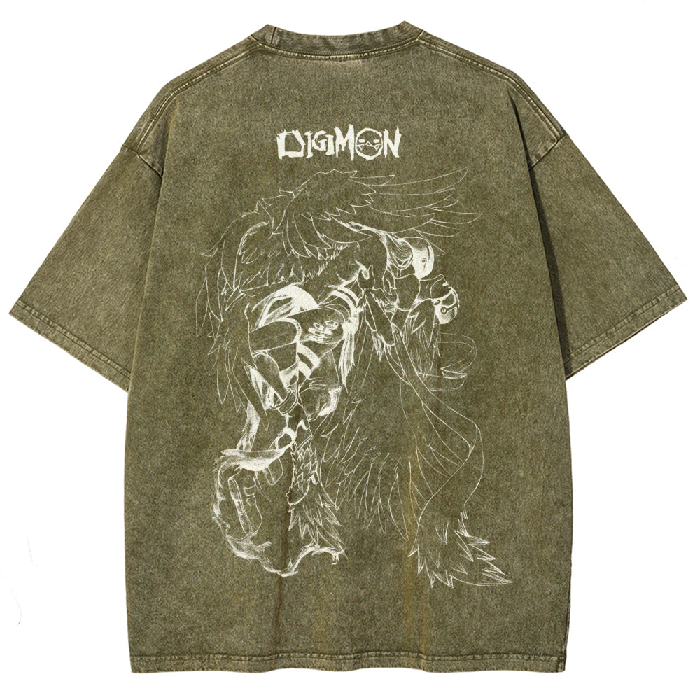 Digimon Unisex Fit Washed T-Shirt 2511008471