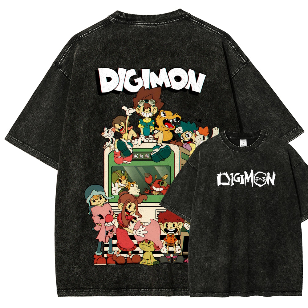 Digimon Unisex Fit Washed T-Shirt 2511008488