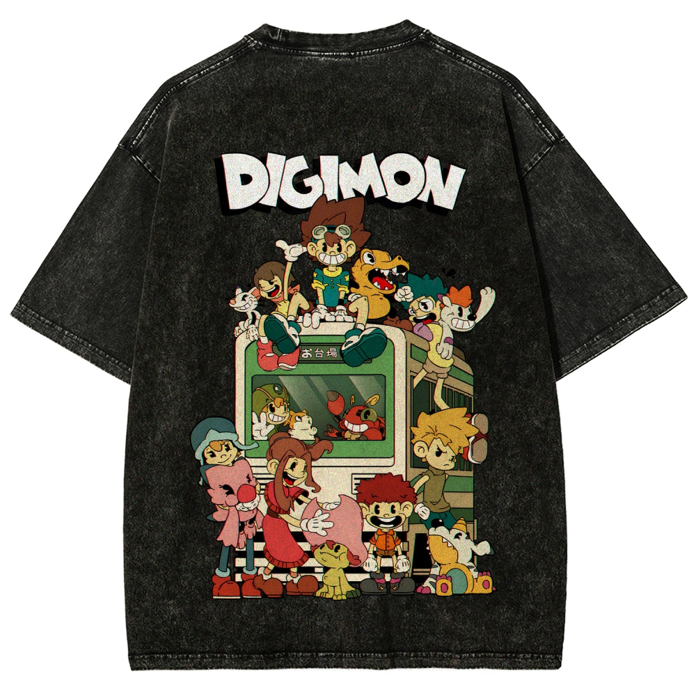 Digimon Unisex Fit Washed T-Shirt 2511008488