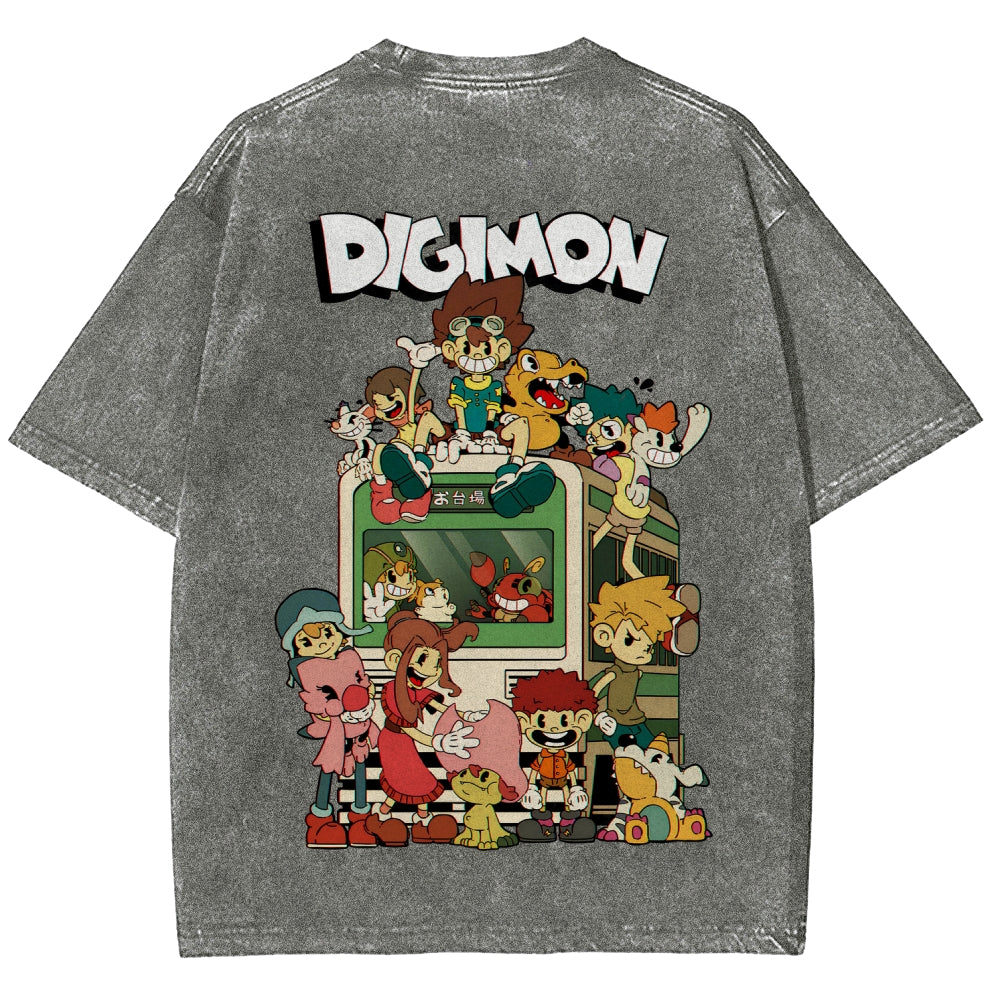 Digimon Unisex Fit Washed T-Shirt 2511008488