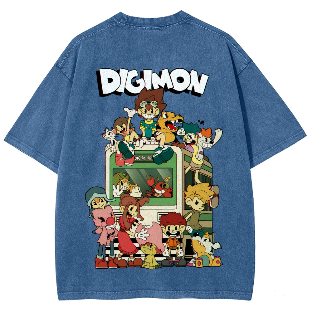 Digimon Unisex Fit Washed T-Shirt 2511008488
