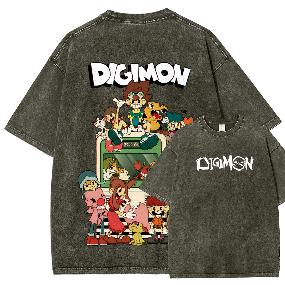 Digimon Unisex Fit Washed T-Shirt 2511008488