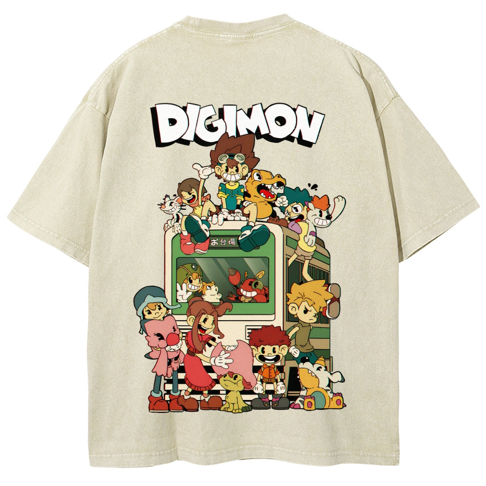 Digimon Unisex Fit Washed T-Shirt 2511008488