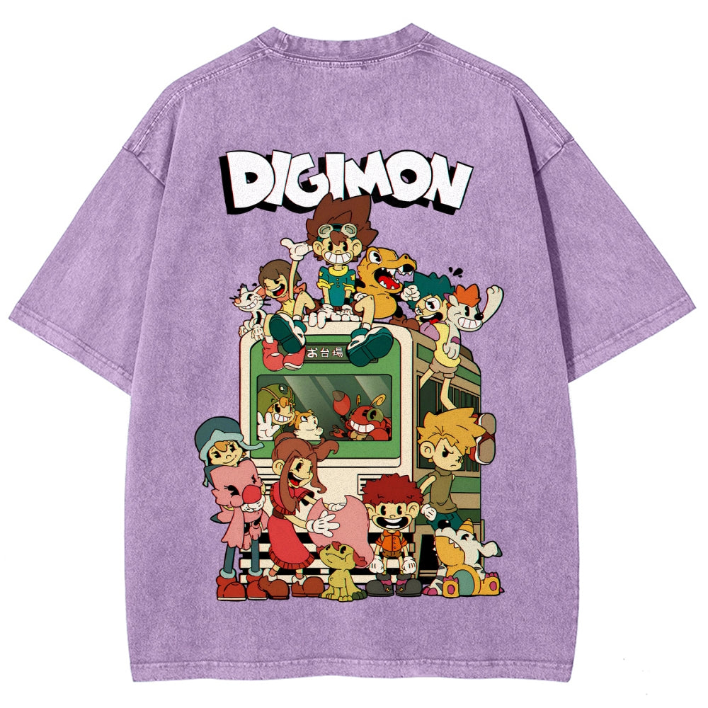 Digimon Unisex Fit Washed T-Shirt 2511008488