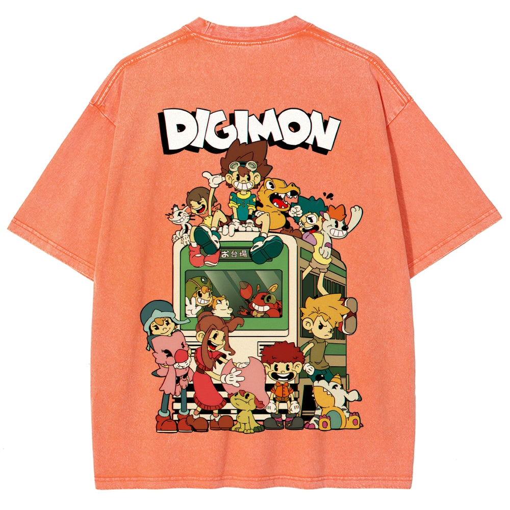 Digimon Unisex Fit Washed T-Shirt 2511008488