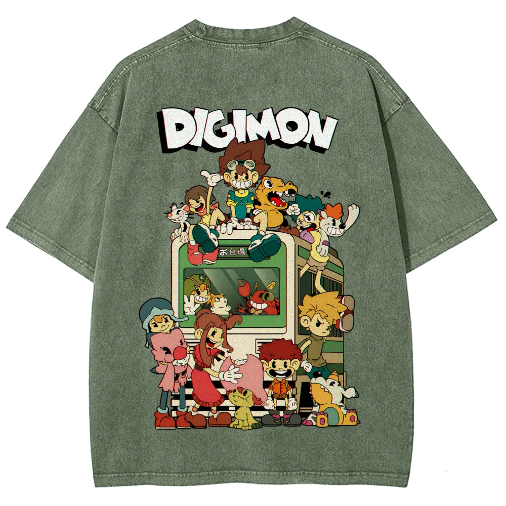 Digimon Unisex Fit Washed T-Shirt 2511008488