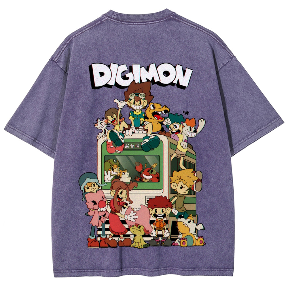 Digimon Unisex Fit Washed T-Shirt 2511008488