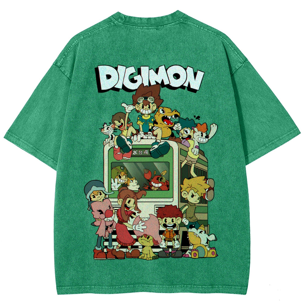 Digimon Unisex Fit Washed T-Shirt 2511008488