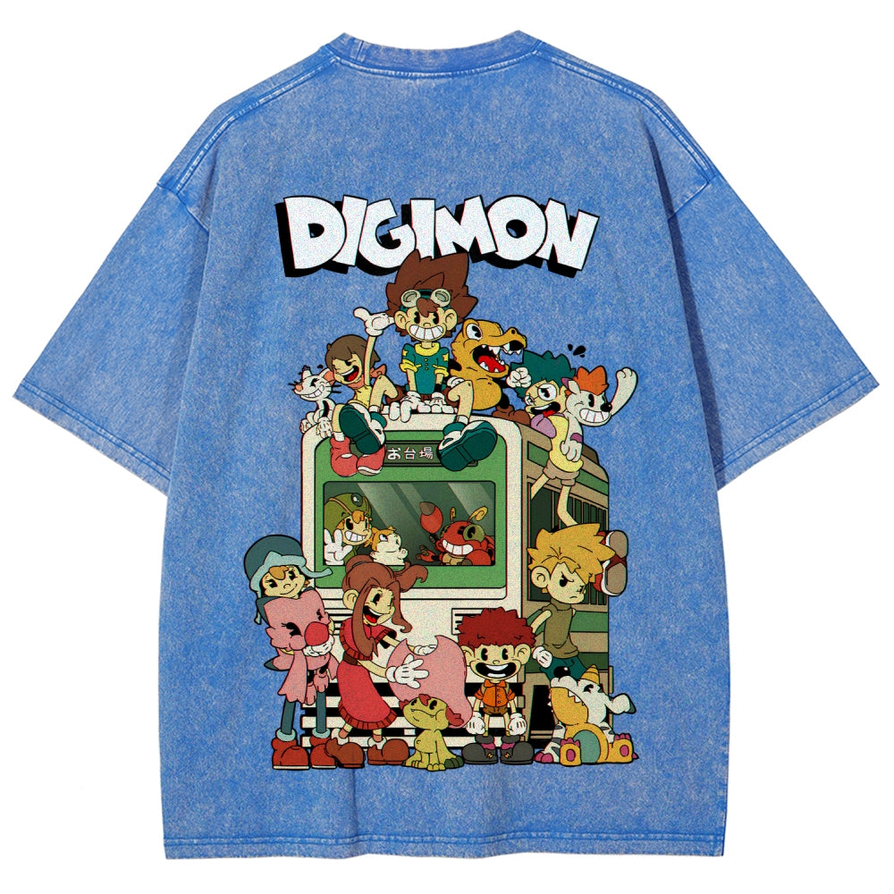 Digimon Unisex Fit Washed T-Shirt 2511008488