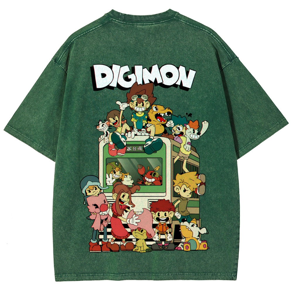 Digimon Unisex Fit Washed T-Shirt 2511008488