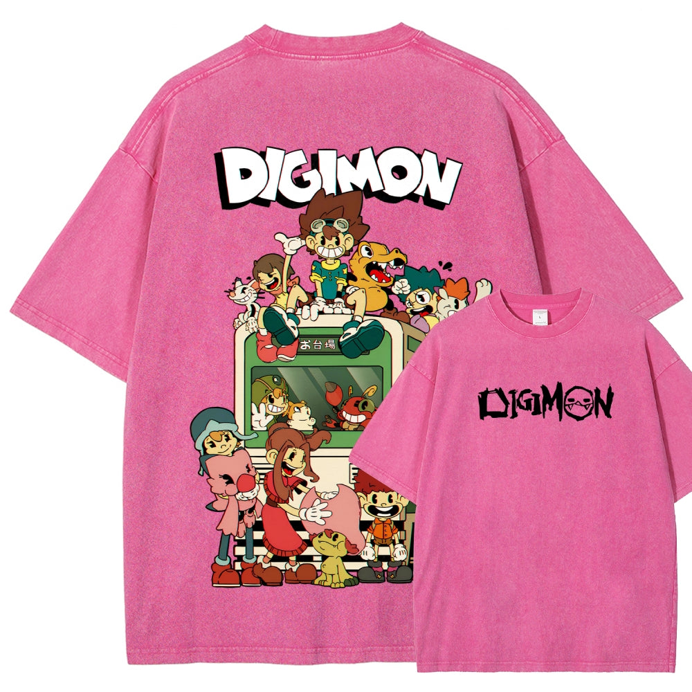 Digimon Unisex Fit Washed T-Shirt 2511008488