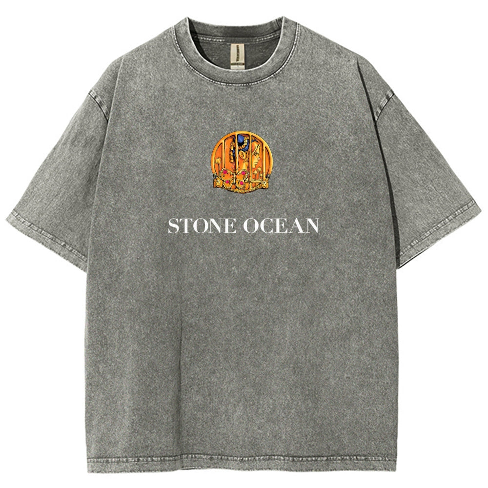 Jojo's Bizarre Adventure Unisex Fit Washed T-Shirt 2511014804