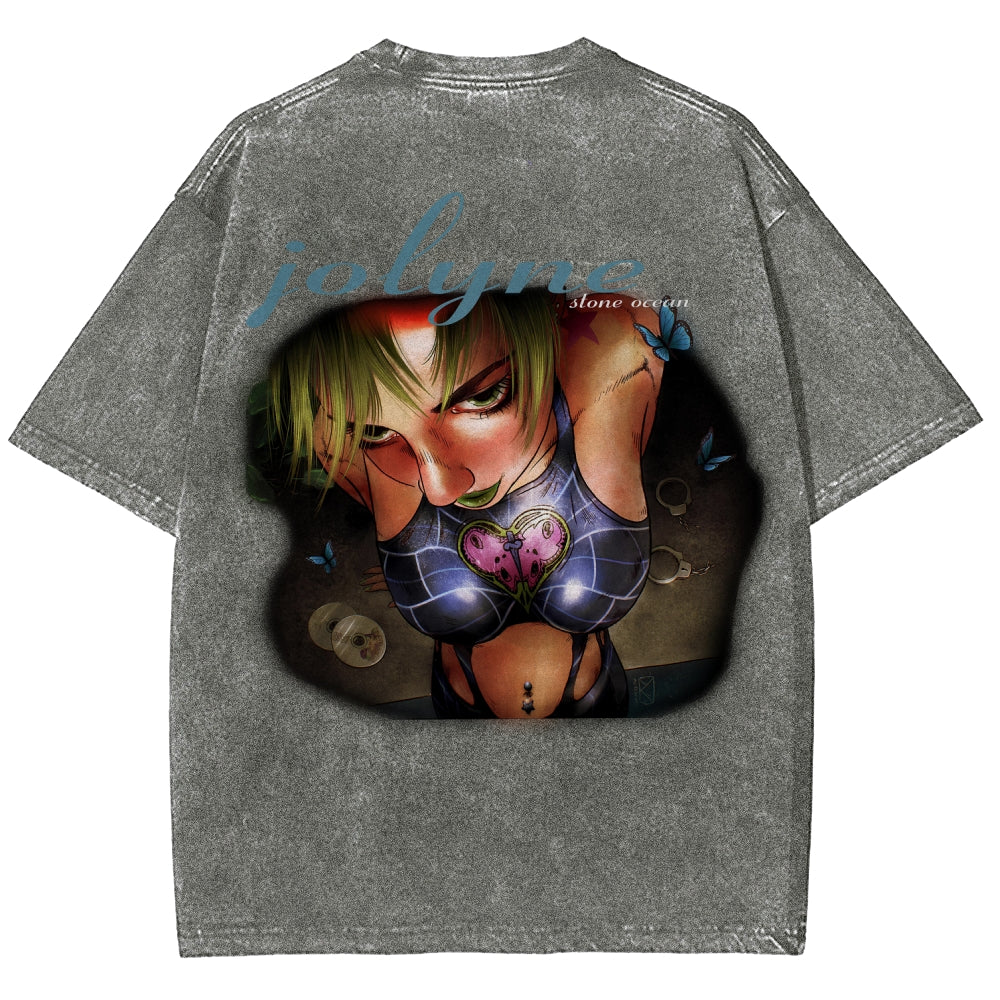 Jojo's Bizarre Adventure Unisex Fit Washed T-Shirt 2511014804