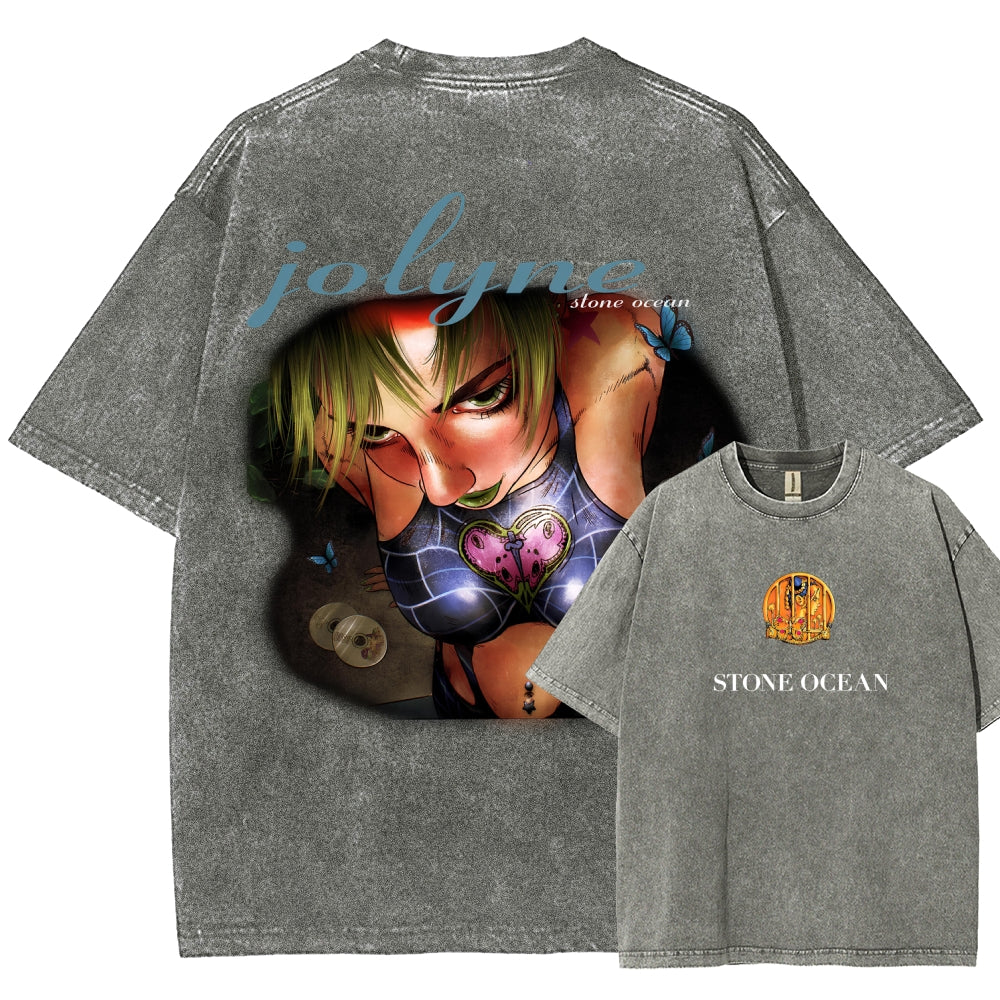 Jojo's Bizarre Adventure Unisex Fit Washed T-Shirt 2511014804