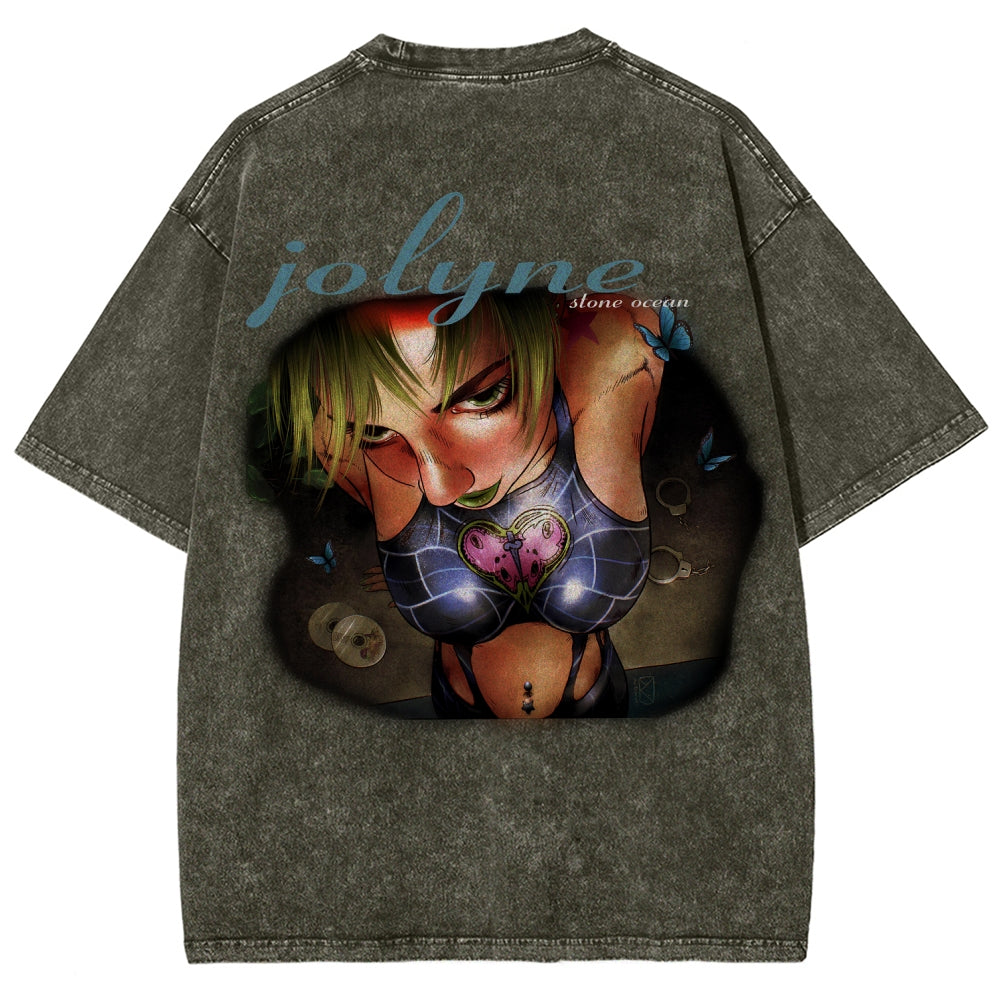Jojo's Bizarre Adventure Unisex Fit Washed T-Shirt 2511014804