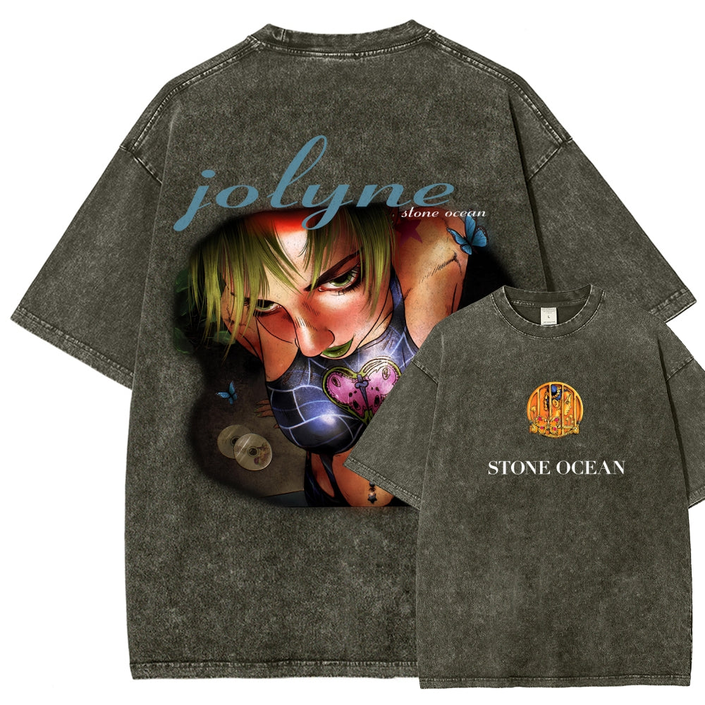 Jojo's Bizarre Adventure Unisex Fit Washed T-Shirt 2511014804