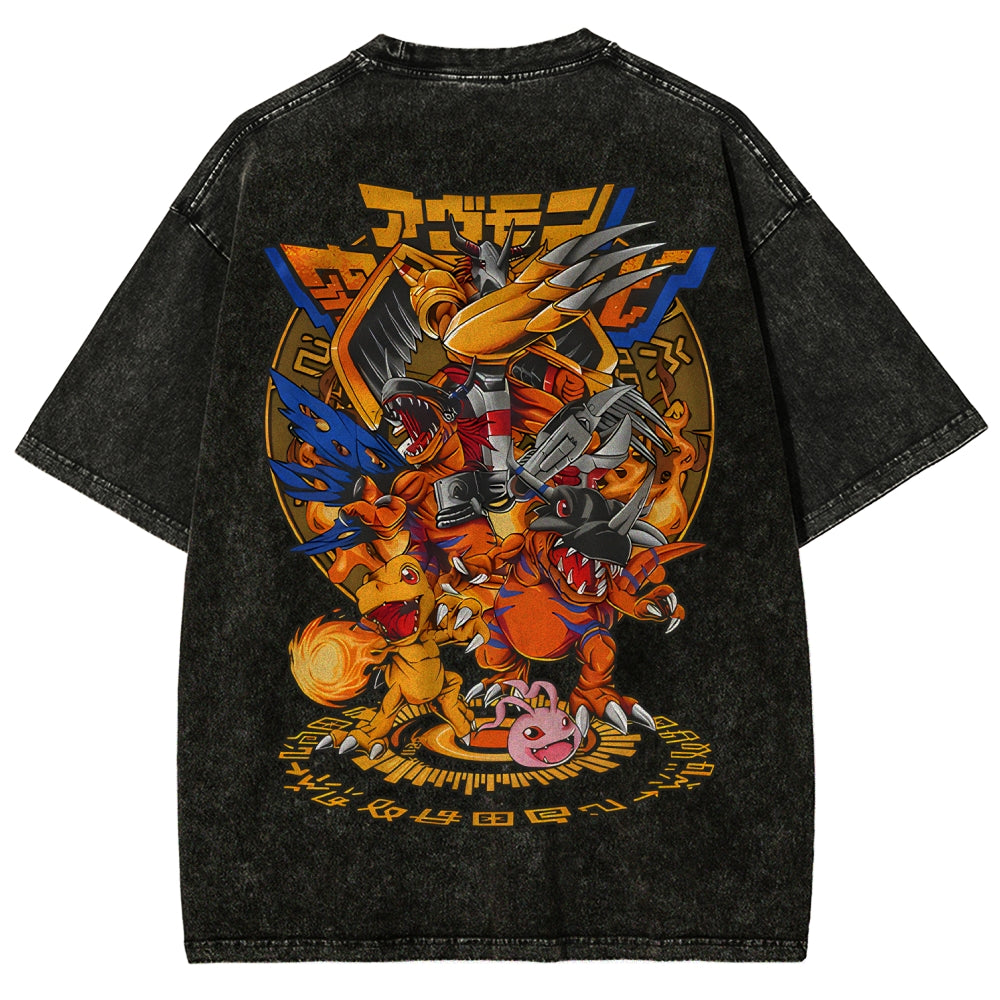 Digimon Unisex Fit Washed T-Shirt 2511014933