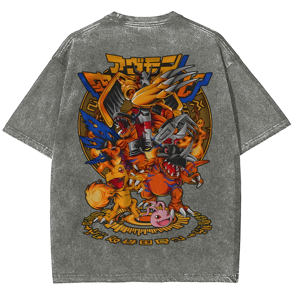 Digimon Unisex Fit Washed T-Shirt 2511014933