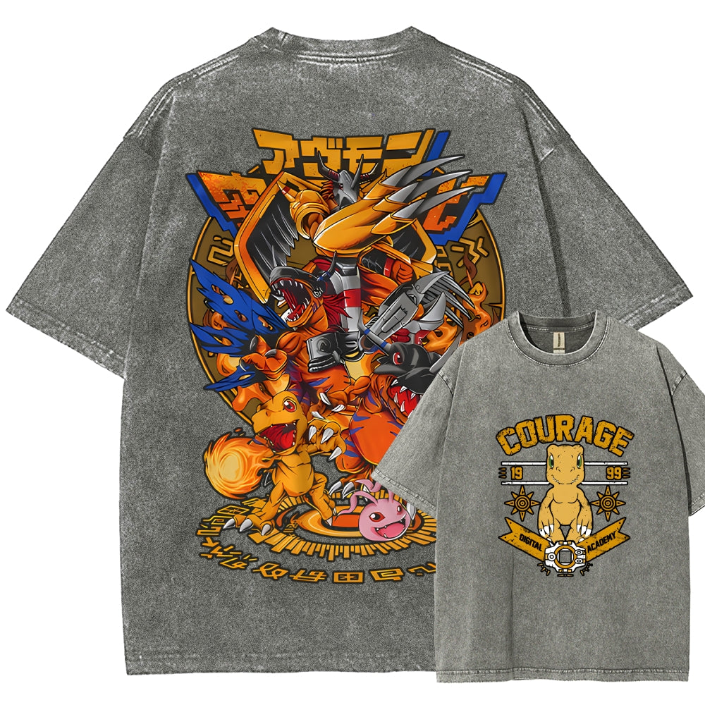 Digimon Unisex Fit Washed T-Shirt 2511014933