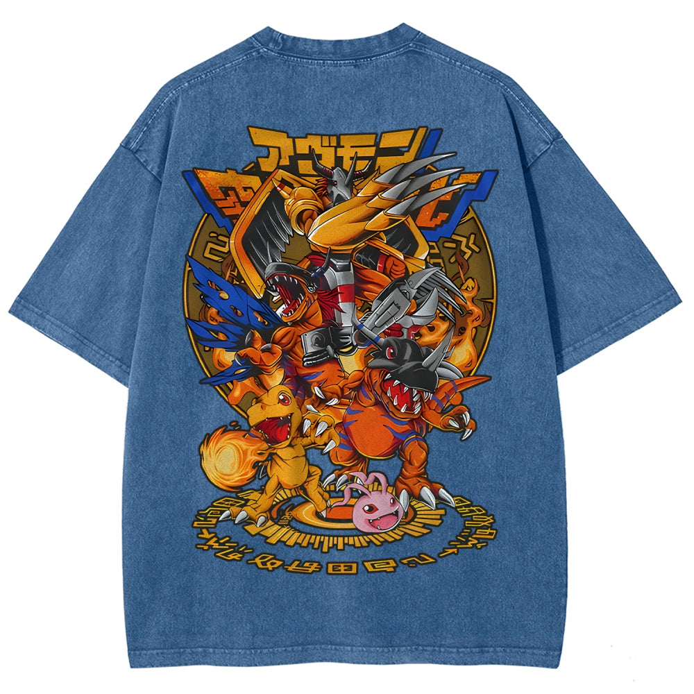Digimon Unisex Fit Washed T-Shirt 2511014933