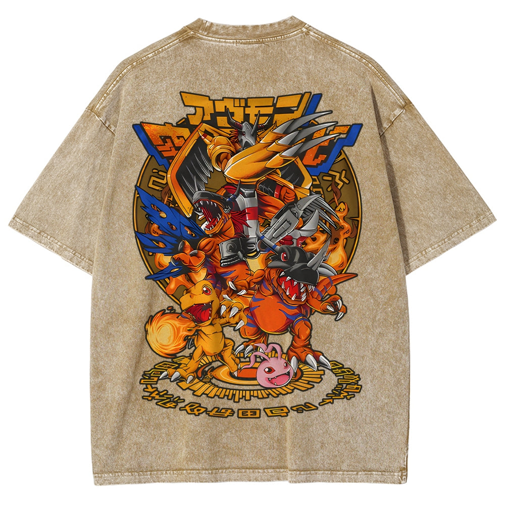 Digimon Unisex Fit Washed T-Shirt 2511014933