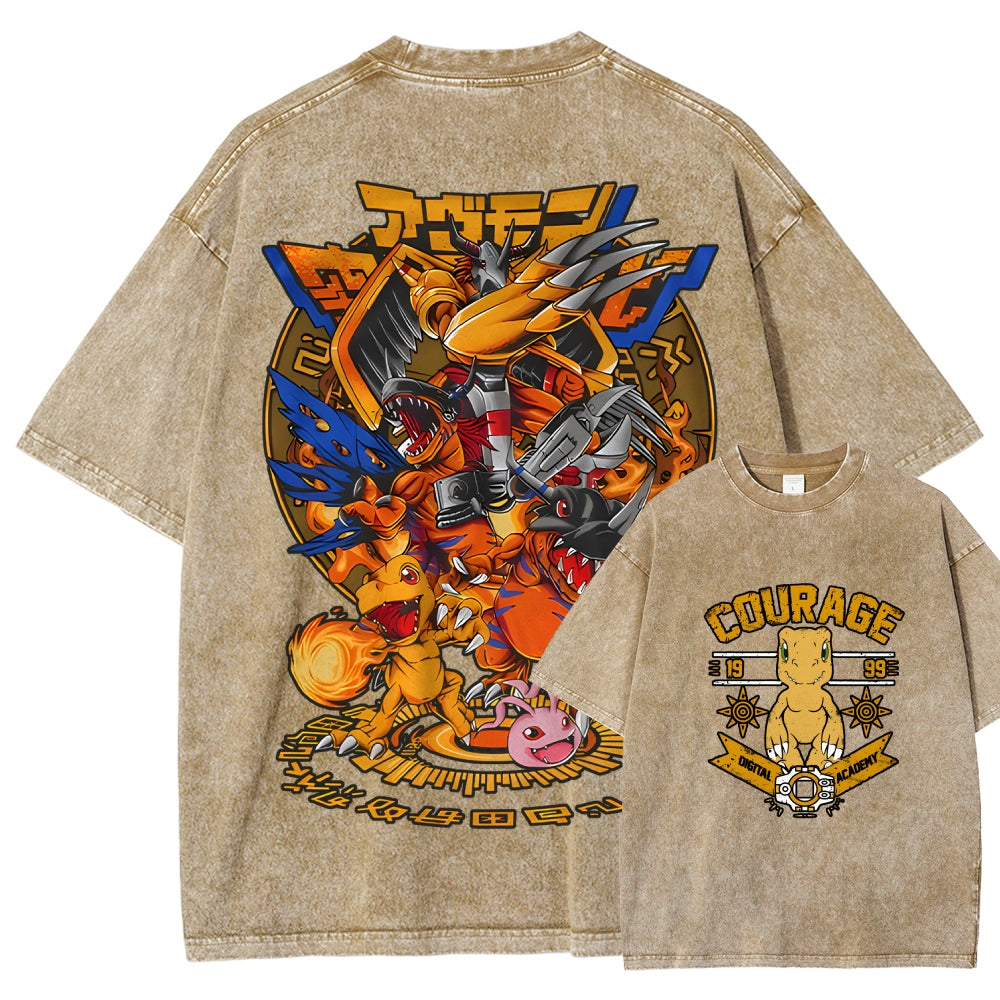 Digimon Unisex Fit Washed T-Shirt 2511014933