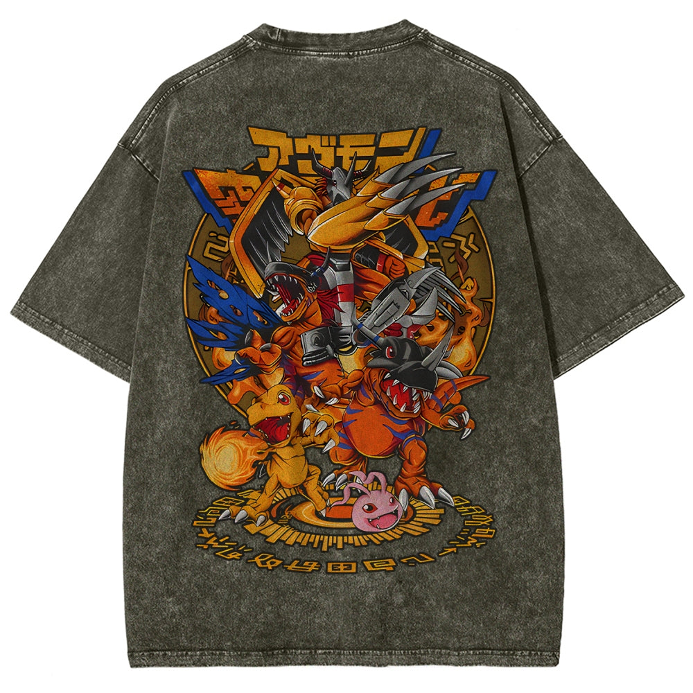 Digimon Unisex Fit Washed T-Shirt 2511014933