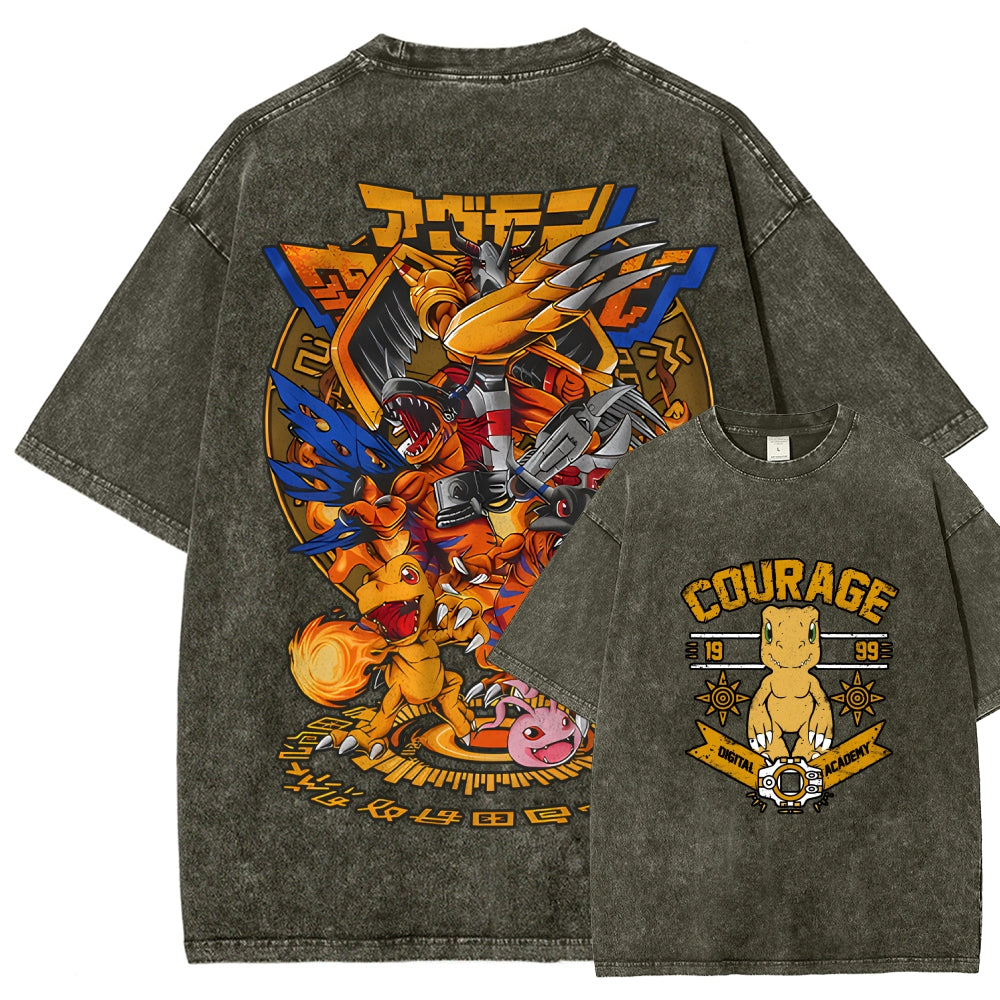Digimon Unisex Fit Washed T-Shirt 2511014933