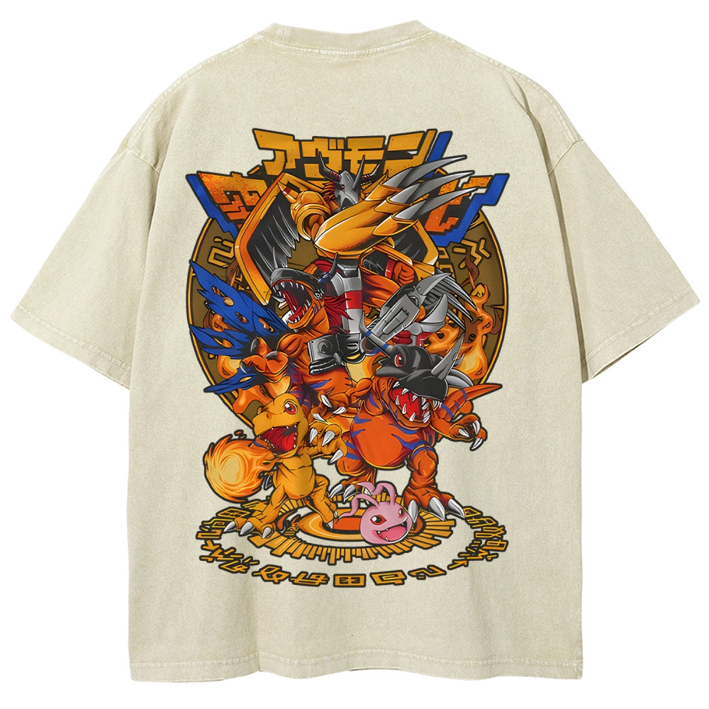 Digimon Unisex Fit Washed T-Shirt 2511014933