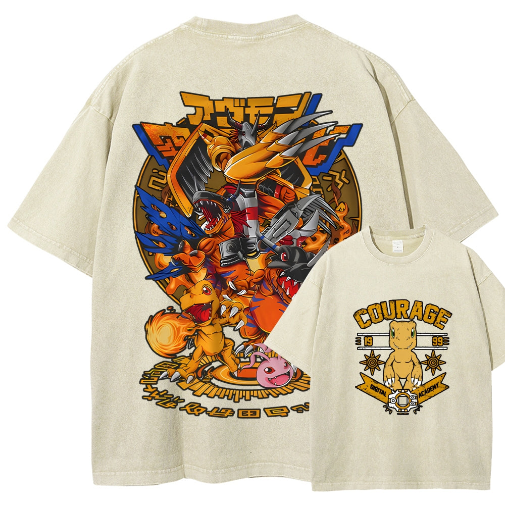 Digimon Unisex Fit Washed T-Shirt 2511014933