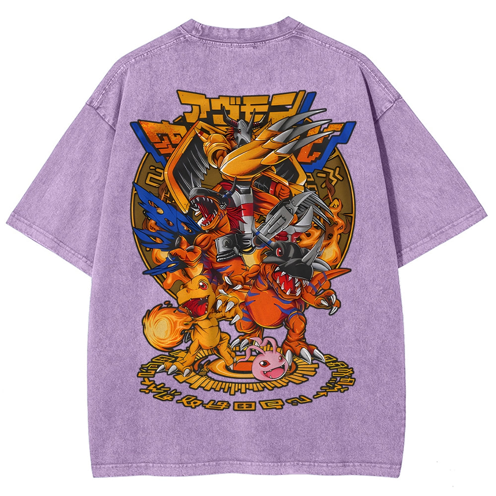 Digimon Unisex Fit Washed T-Shirt 2511014933