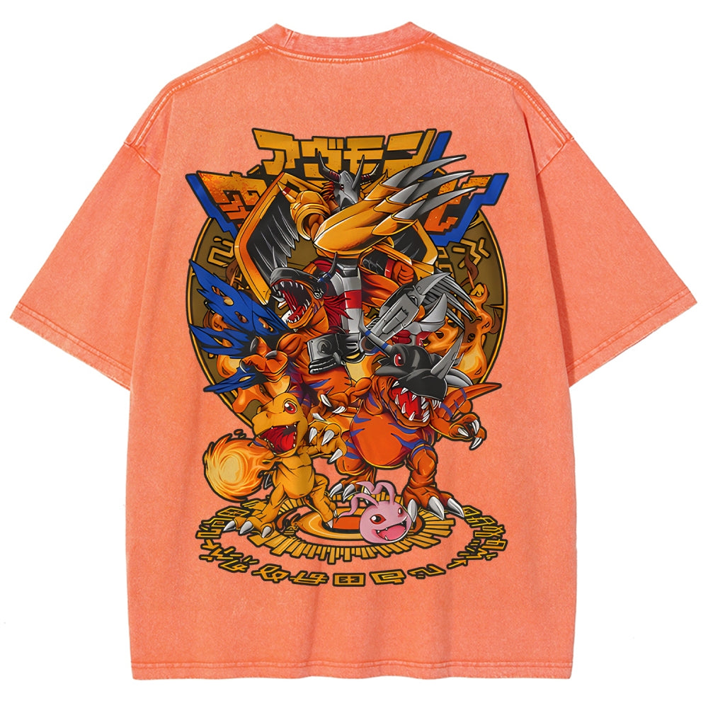 Digimon Unisex Fit Washed T-Shirt 2511014933