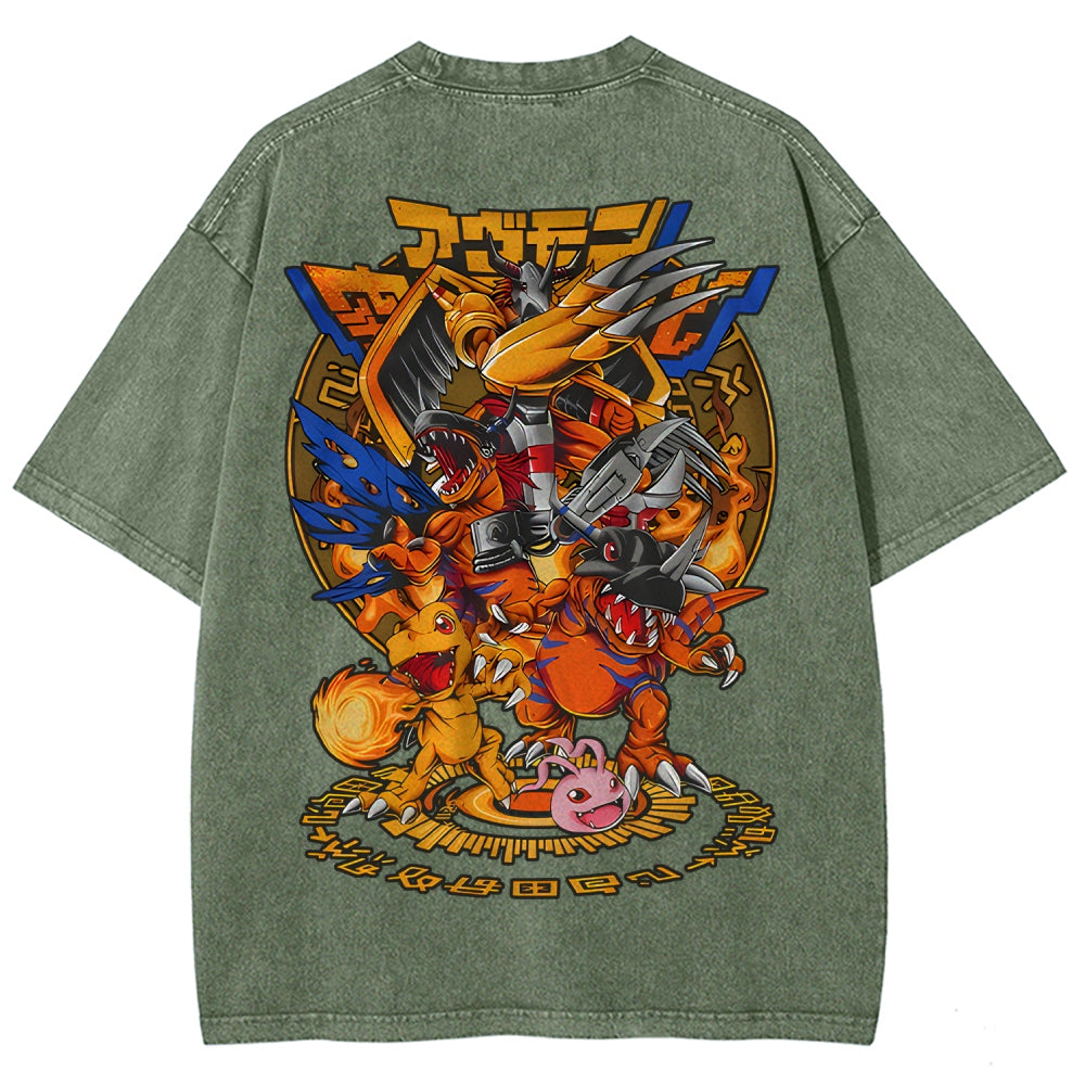Digimon Unisex Fit Washed T-Shirt 2511014933