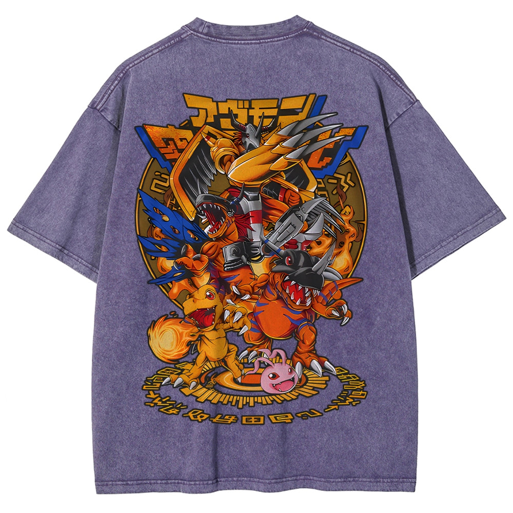 Digimon Unisex Fit Washed T-Shirt 2511014933