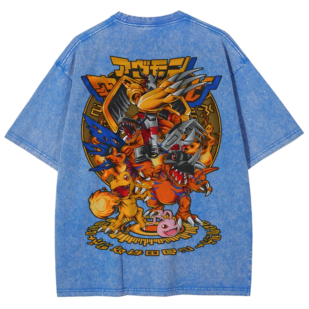 Digimon Unisex Fit Washed T-Shirt 2511014933