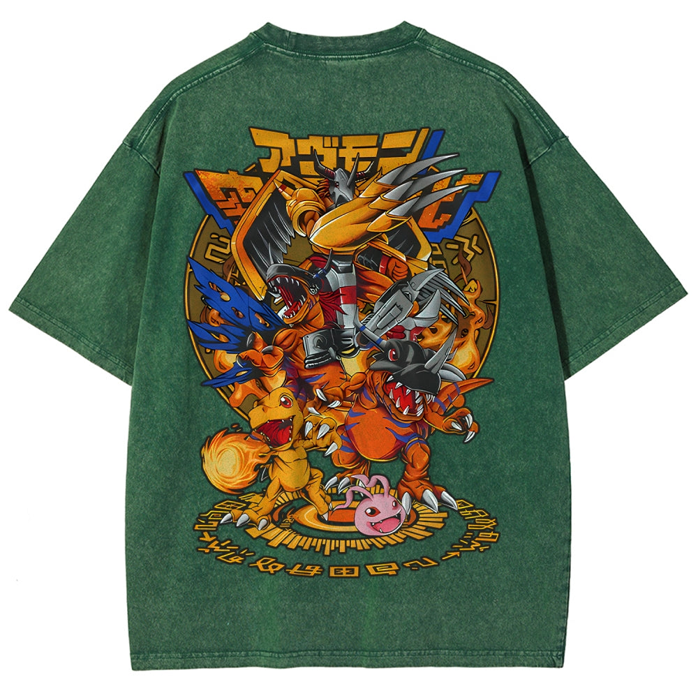 Digimon Unisex Fit Washed T-Shirt 2511014933