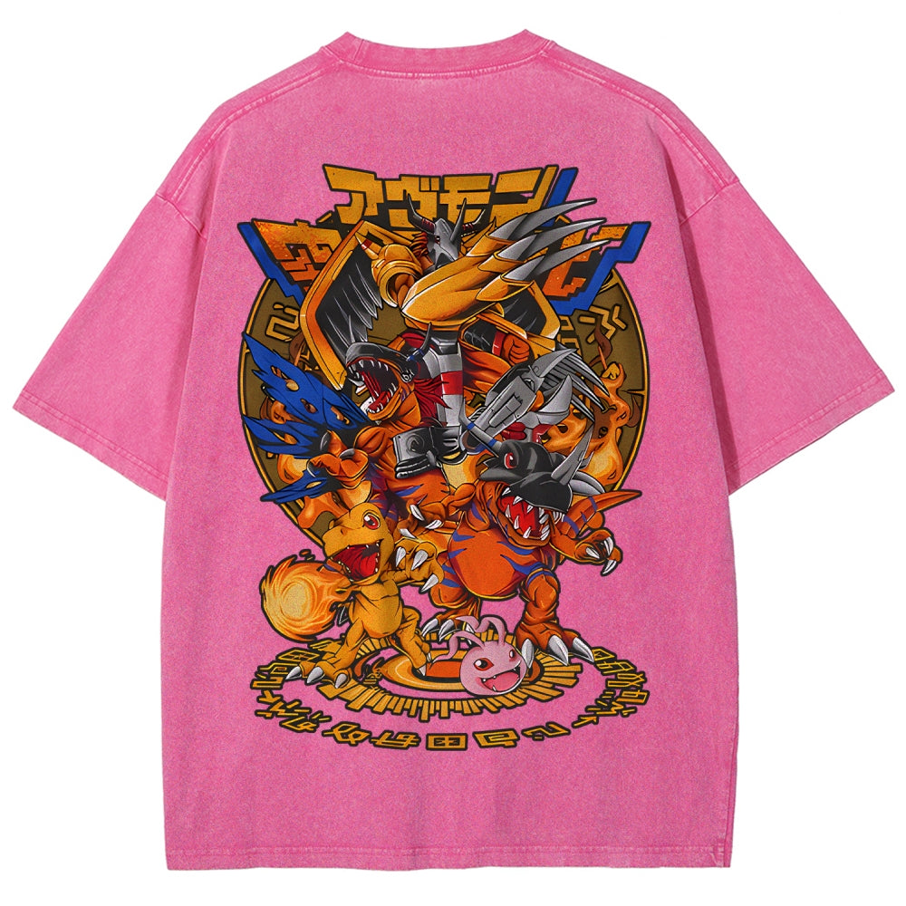 Digimon Unisex Fit Washed T-Shirt 2511014933