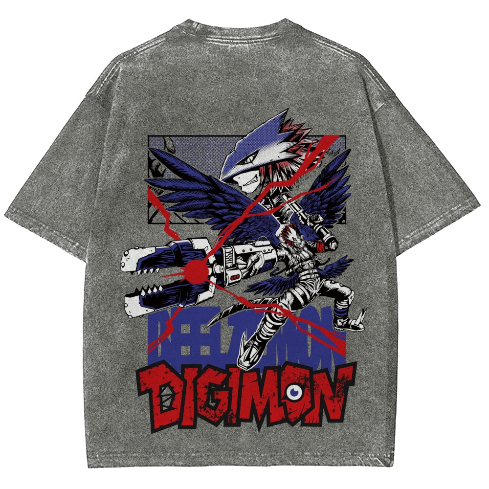 Digimon Unisex Fit Washed T-Shirt 2511019188