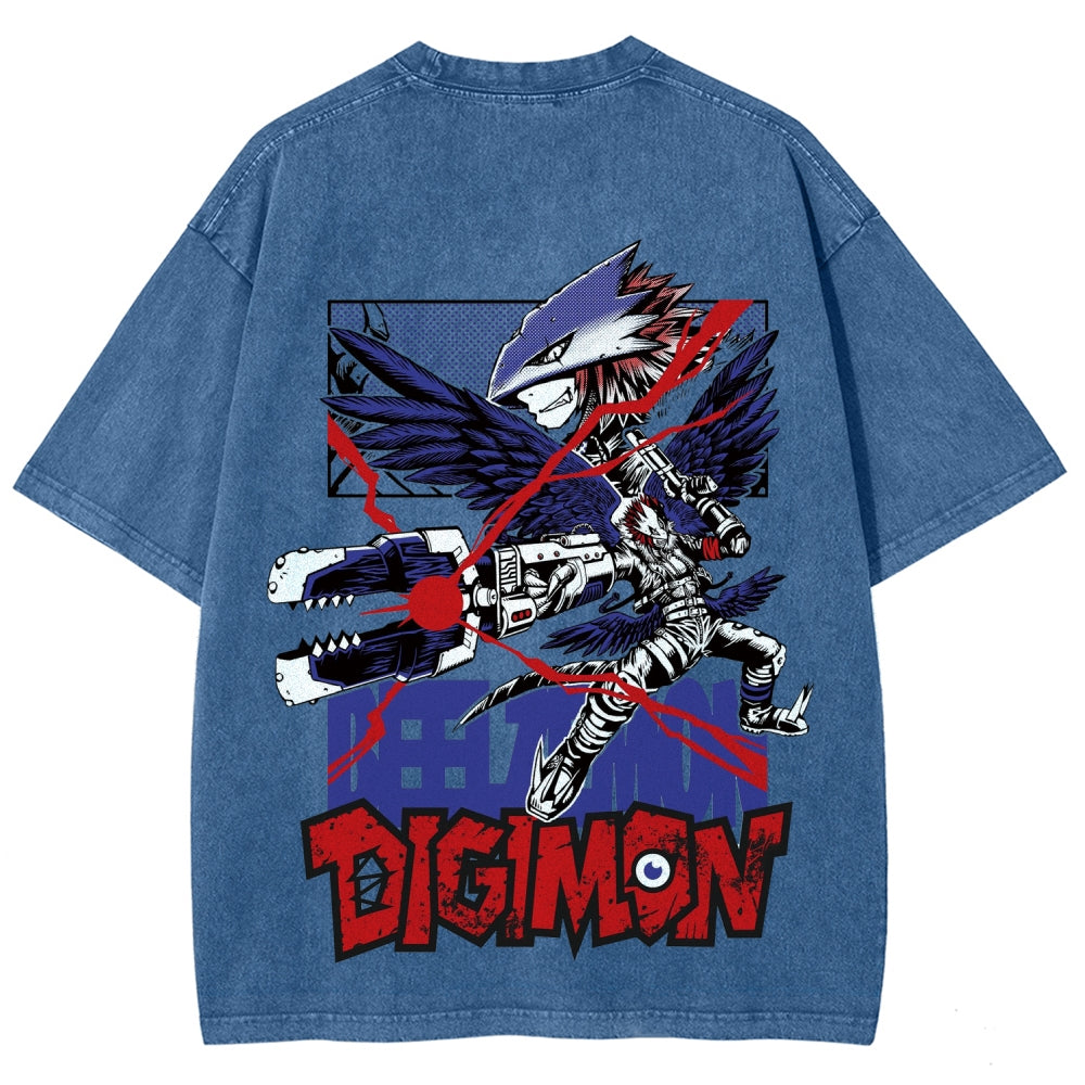 Digimon Unisex Fit Washed T-Shirt 2511019188