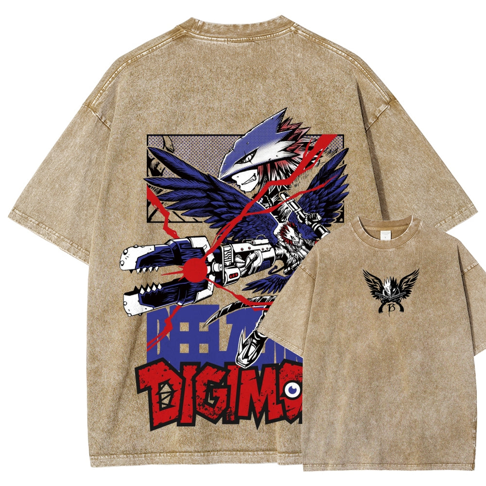 Digimon Unisex Fit Washed T-Shirt 2511019188