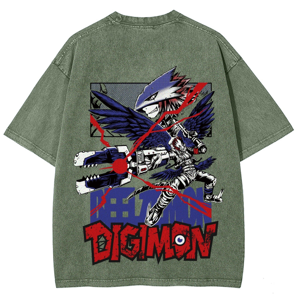 Digimon Unisex Fit Washed T-Shirt 2511019188