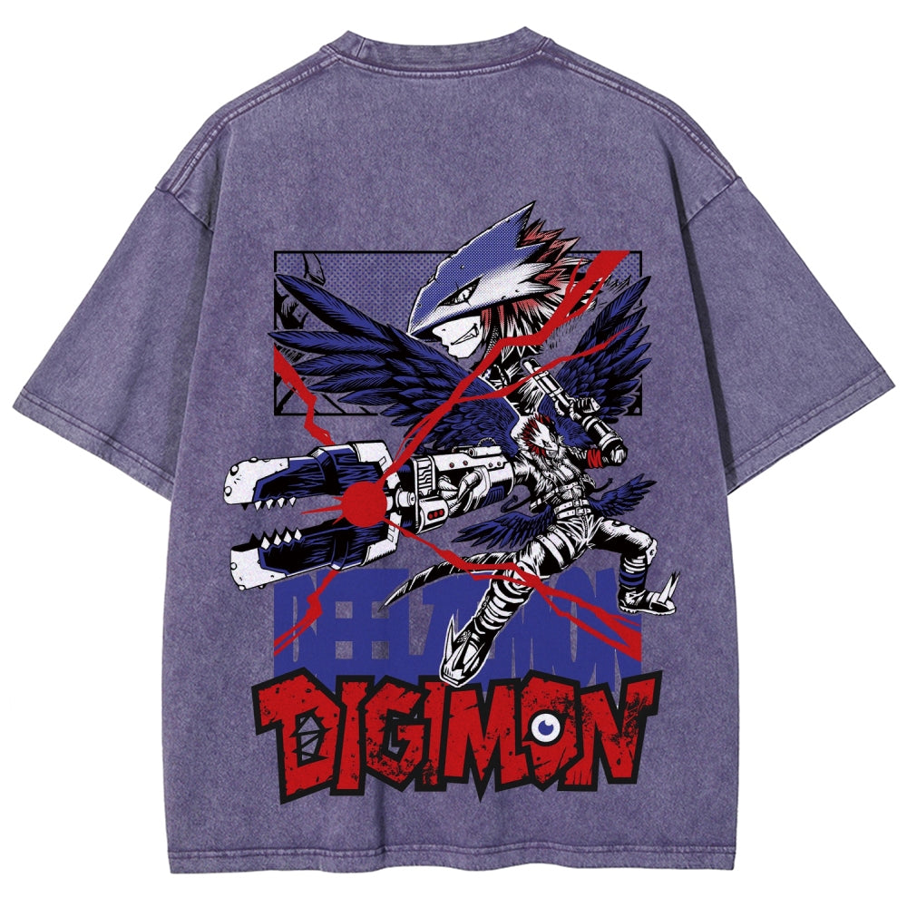 Digimon Unisex Fit Washed T-Shirt 2511019188