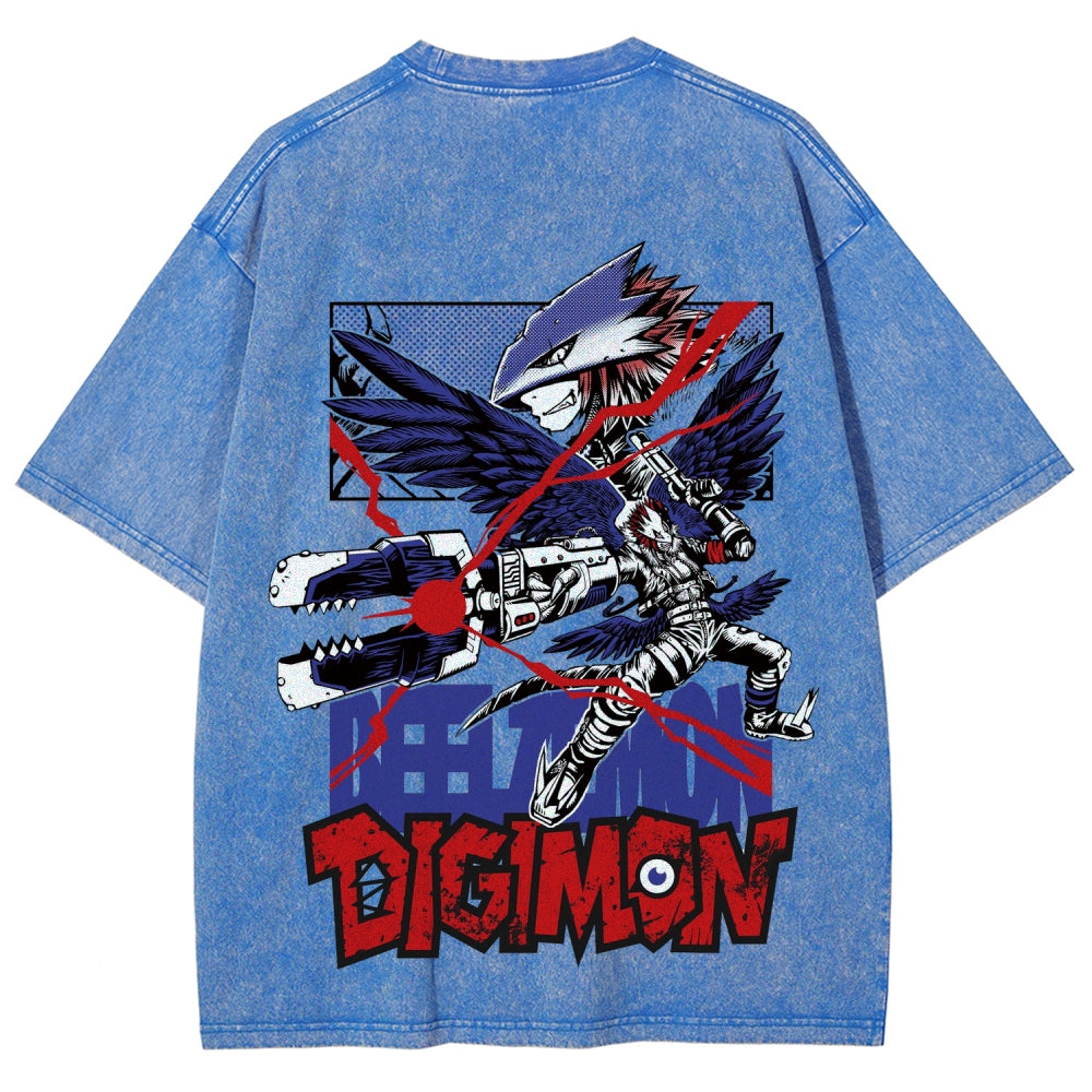 Digimon Unisex Fit Washed T-Shirt 2511019188