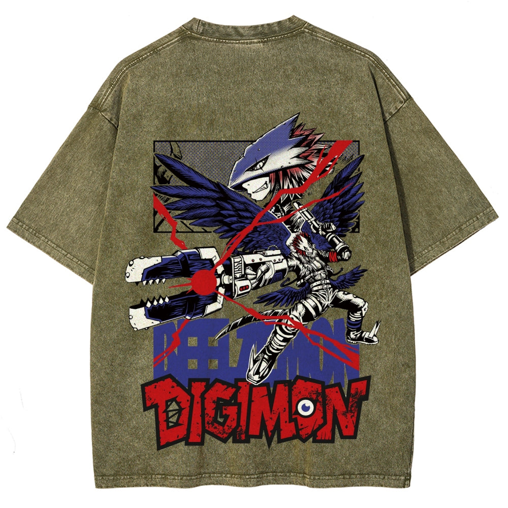 Digimon Unisex Fit Washed T-Shirt 2511019188