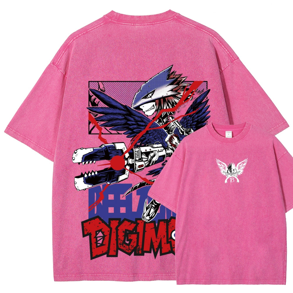 Digimon Unisex Fit Washed T-Shirt 2511019188