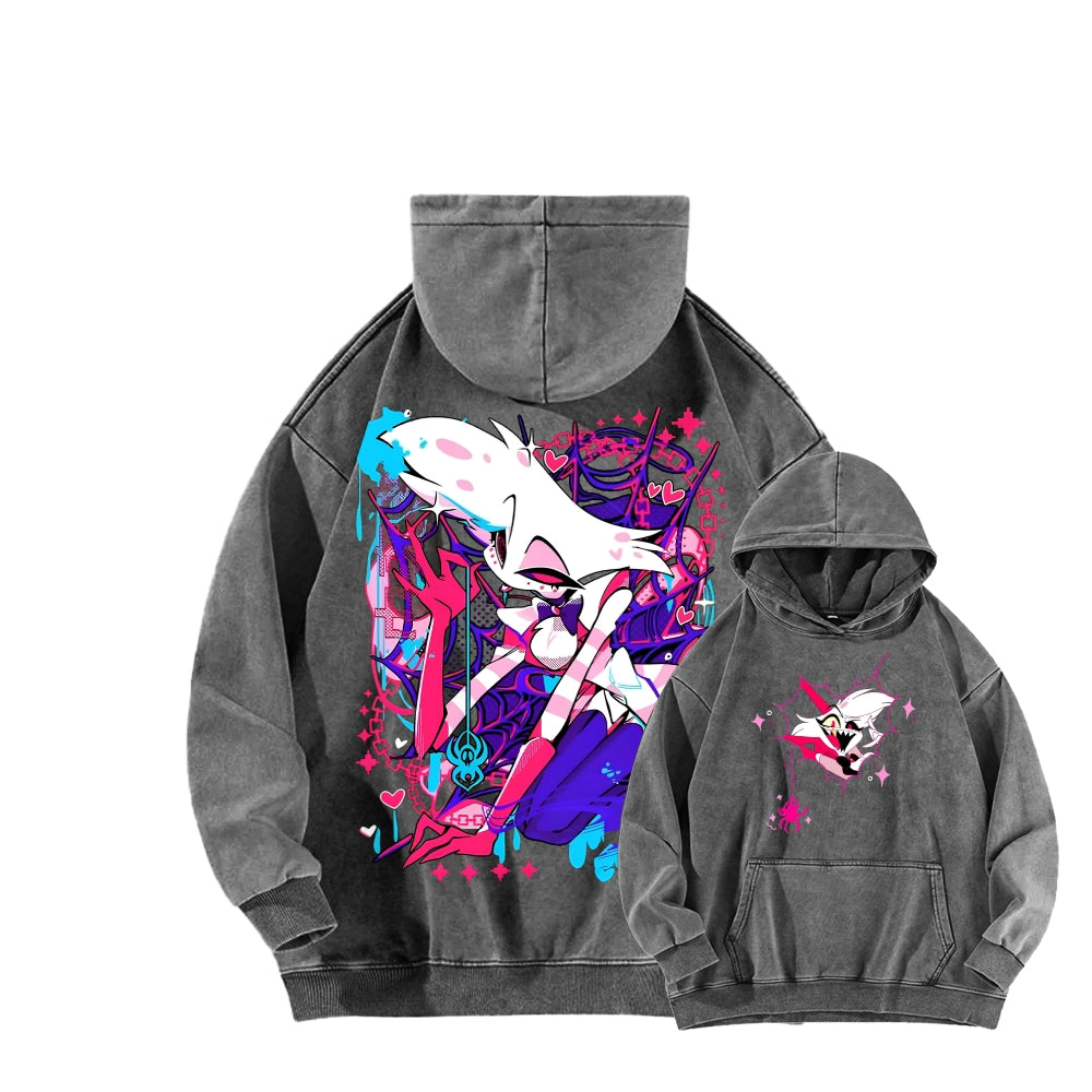 Hazbin Hotel Unisex Washed Hoodie 2512008822