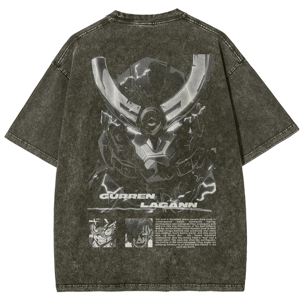 Gurren lagann Tengen Toppa Unisex Fit Washed T-Shirt 2512011746