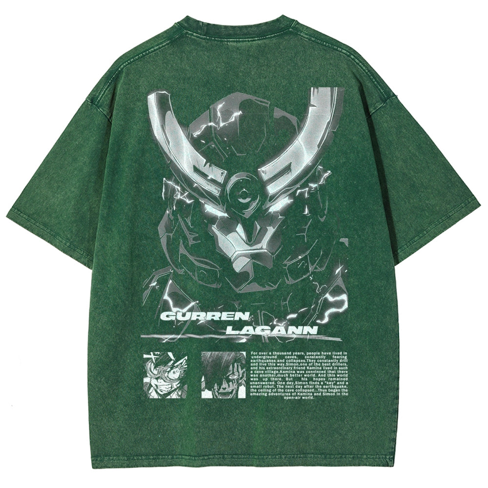 Gurren lagann Tengen Toppa Unisex Fit Washed T-Shirt 2512011746