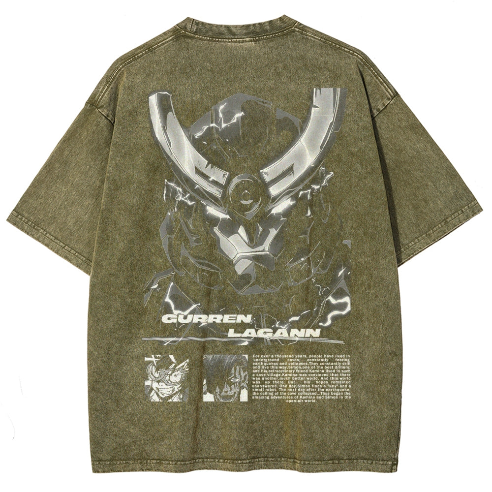 Gurren lagann Tengen Toppa Unisex Fit Washed T-Shirt 2512011746