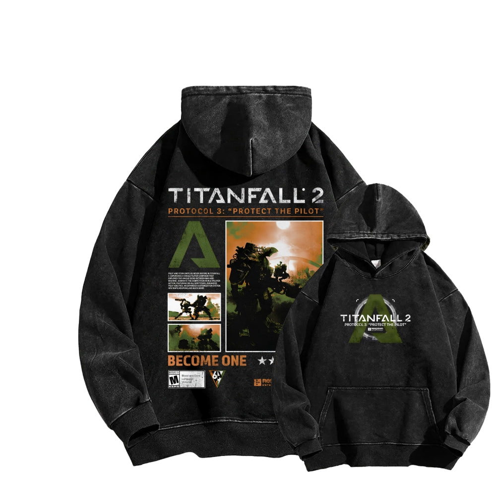 TITANFALL Unisex Washed Hoodie 2601003123